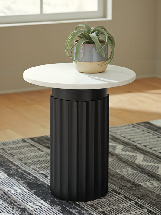 Orange Furniture Outlet - Ashley Furniture - Wainstone Accent Table - Accent Table / Black/White - A4000724