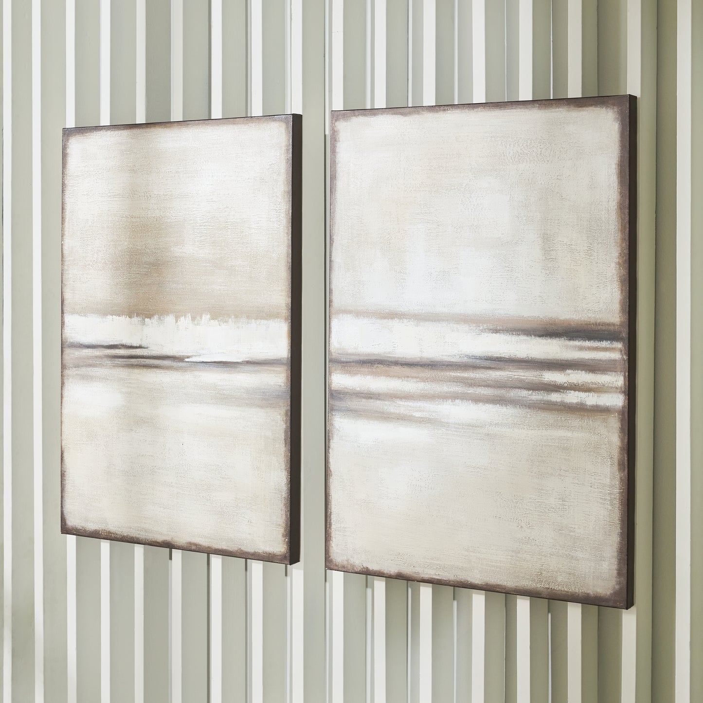 Orange Furniture Outlet - Ashley Furniture - Brockdunn Wall Decor - Wall Art Set (Set of 2) / Tan/Brown - A8000403