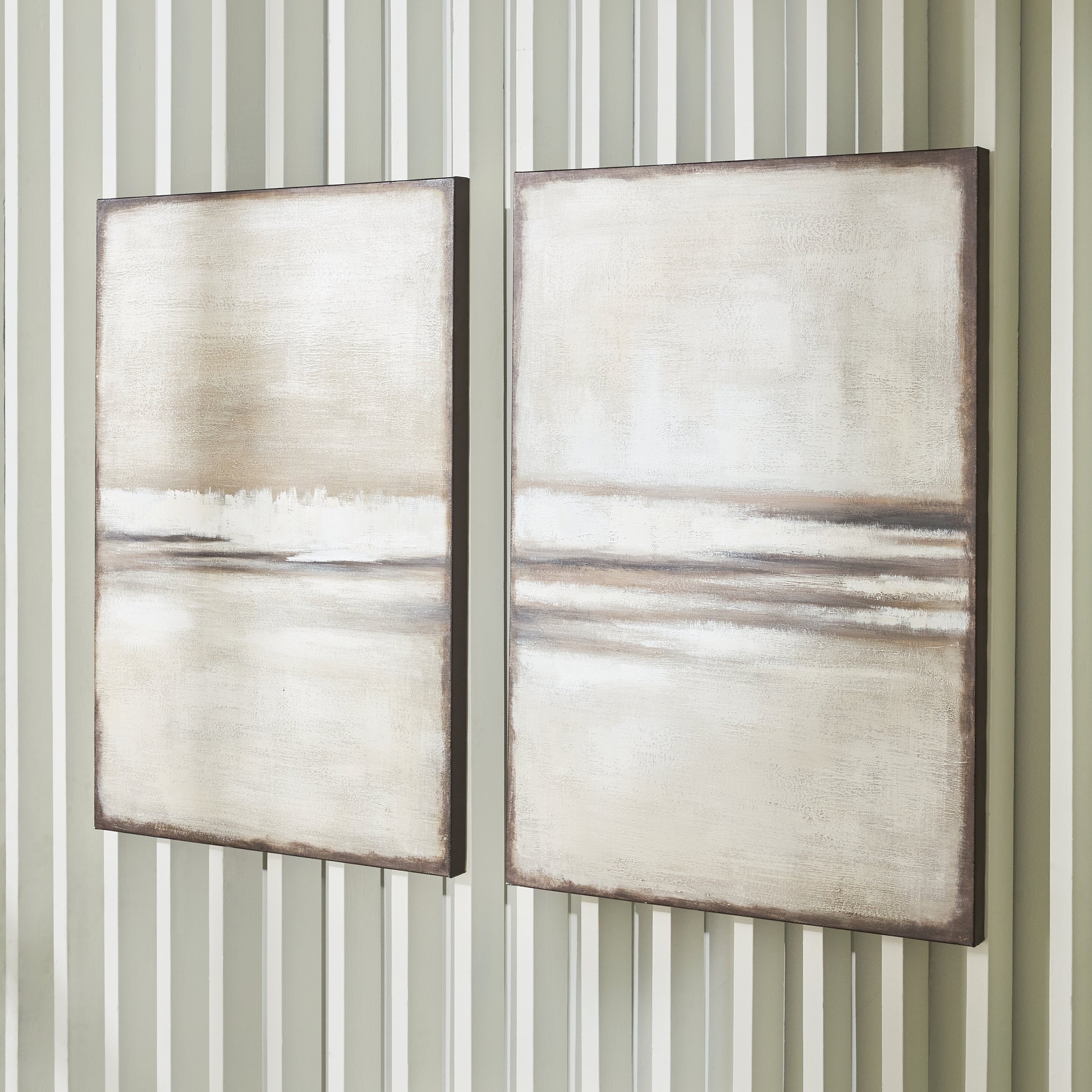 Orange Furniture Outlet - Ashley Furniture - Brockdunn Wall Decor - Wall Art Set (Set of 2) / Tan/Brown - A8000403