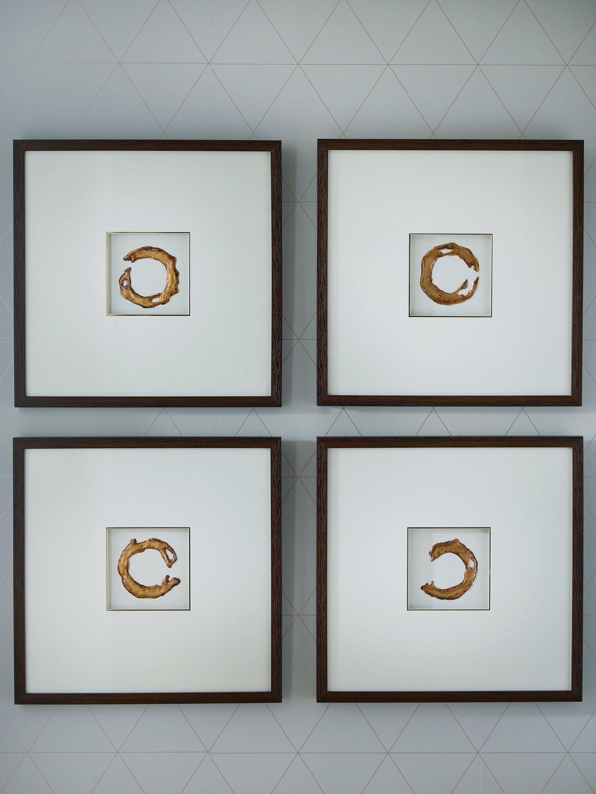 Orange Furniture Outlet - Ashley Furniture - Dallbourne Wall Decor - Wall Art Set (4/CN) / White/Gold Finish - A8000491