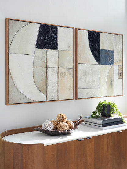 Orange Furniture Outlet - Ashley Furniture - Bexlen Wall Decor - Wall Art Set (Set of 2) / Tan/Taupe/Black - A8000498