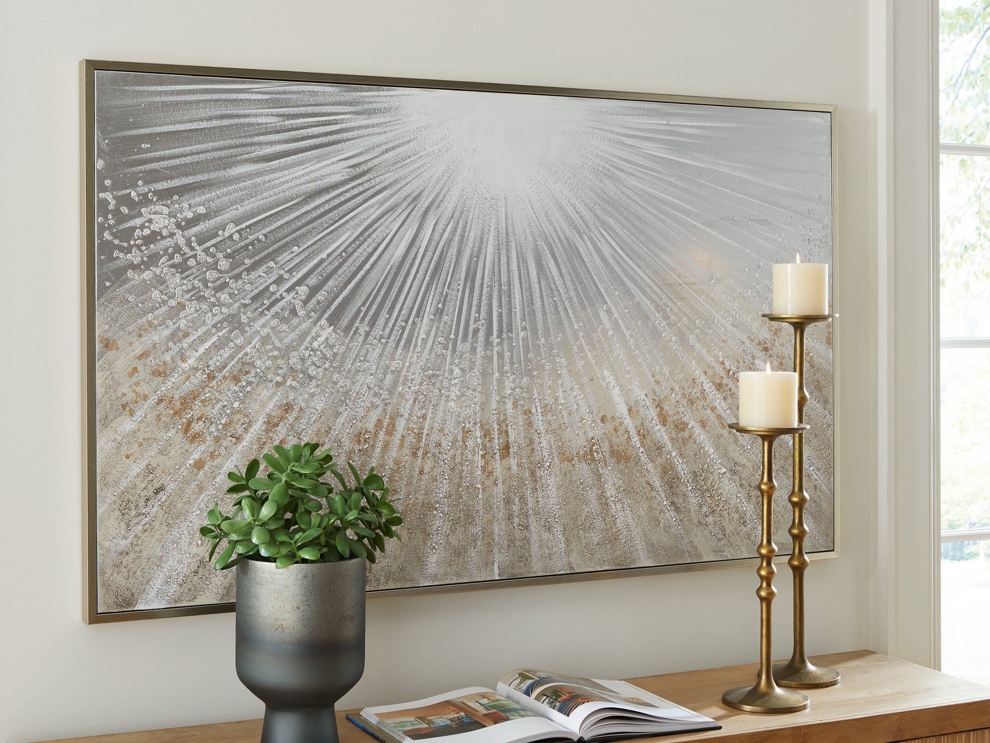 Orange Furniture Outlet - Ashley Furniture - Waldard Wall Decor - Wall Art / Gray/Taupe/White - A8000501