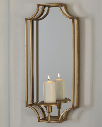 Orange Furniture Outlet - Ashley Furniture - Dumi Wall Decor - Wall Sconce / Gold Finish - A8010153