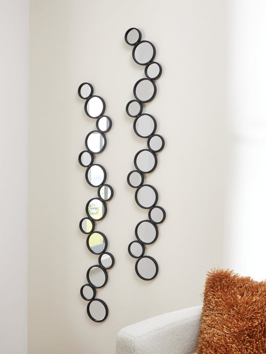 Orange Furniture Outlet - Ashley Furniture - Vinler Mirror - Accent Mirror Set (Set of 2) / Black - A8010353