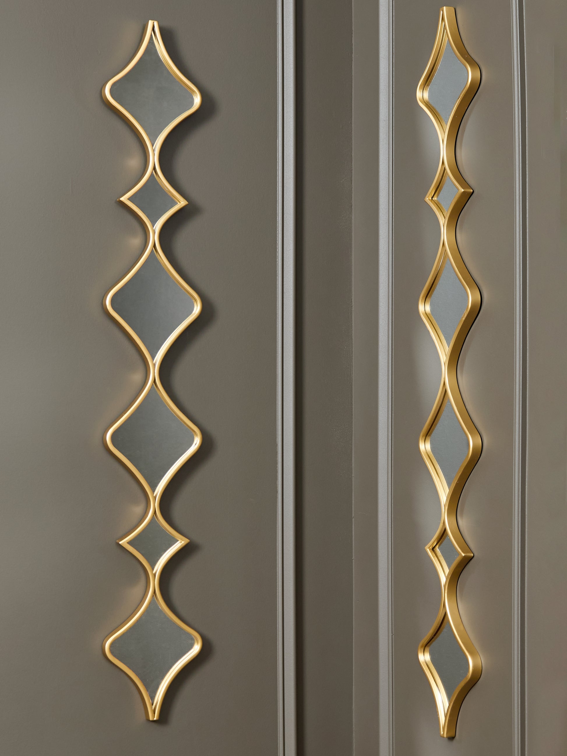 Orange Furniture Outlet - Ashley Furniture - Harriswood Mirror - Accent Mirror Set (Set of 2) / Gold Finish - A8010354
