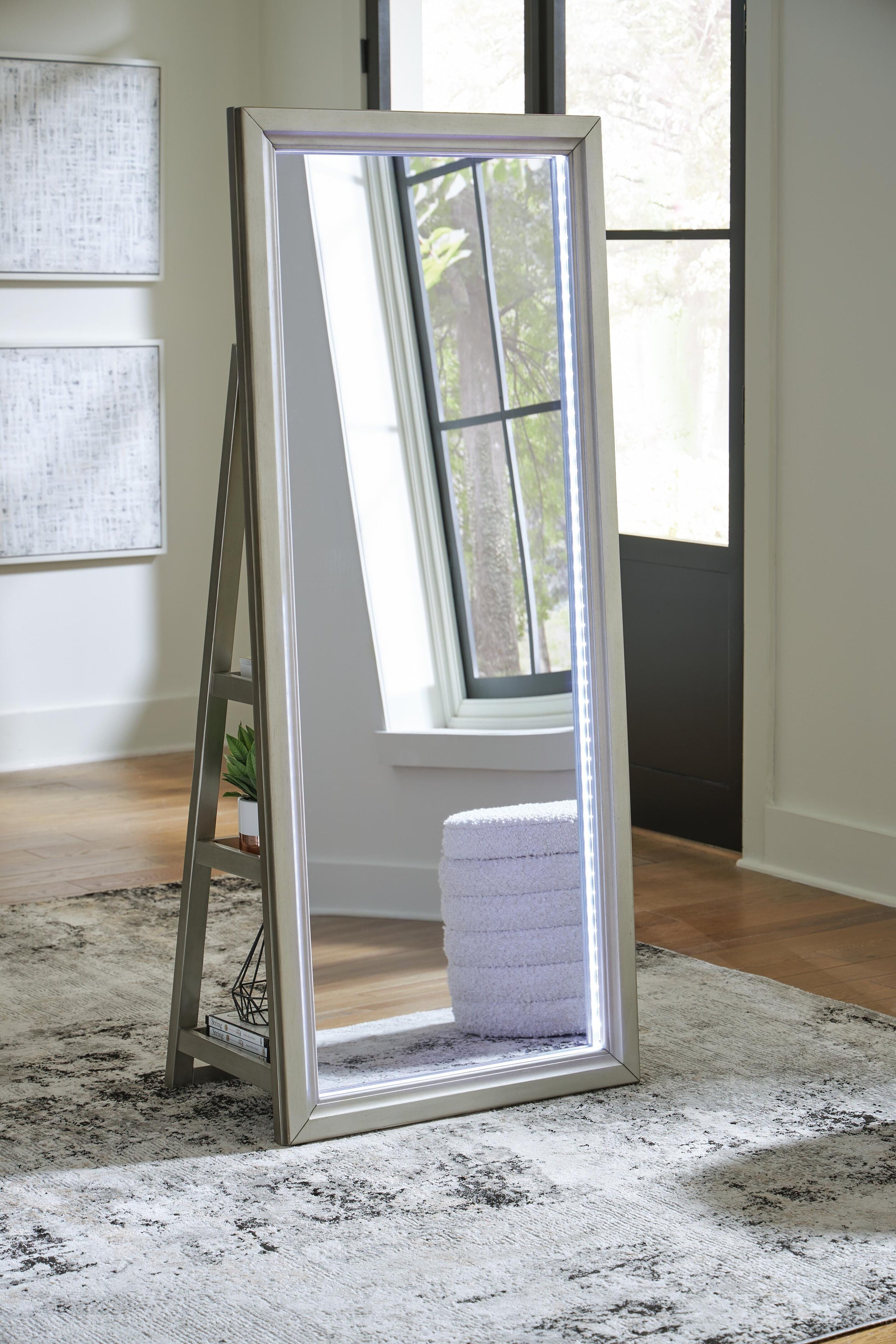 Orange Furniture Outlet - Ashley Furniture - Evesen Mirror - Floor Standing Mirror/Storage - A8010380