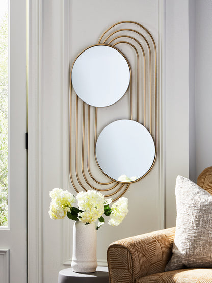 Orange Furniture Outlet - Ashley Furniture - Warrenley Mirror - Accent Mirror / Gold Finish - A8010401