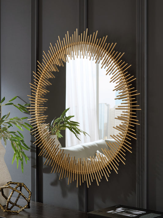 Orange Furniture Outlet - Ashley Furniture - Wainport Mirror - Accent Mirror / Gold Finish - A8010405