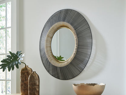 Orange Furniture Outlet - Ashley Furniture - Dallmen Mirror - Accent Mirror / Black/Gold Finish - A8010407