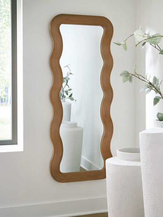 Orange Furniture Outlet - Ashley Furniture - Ellisonville Mirror - Floor Mirror / Brown - A8010413
