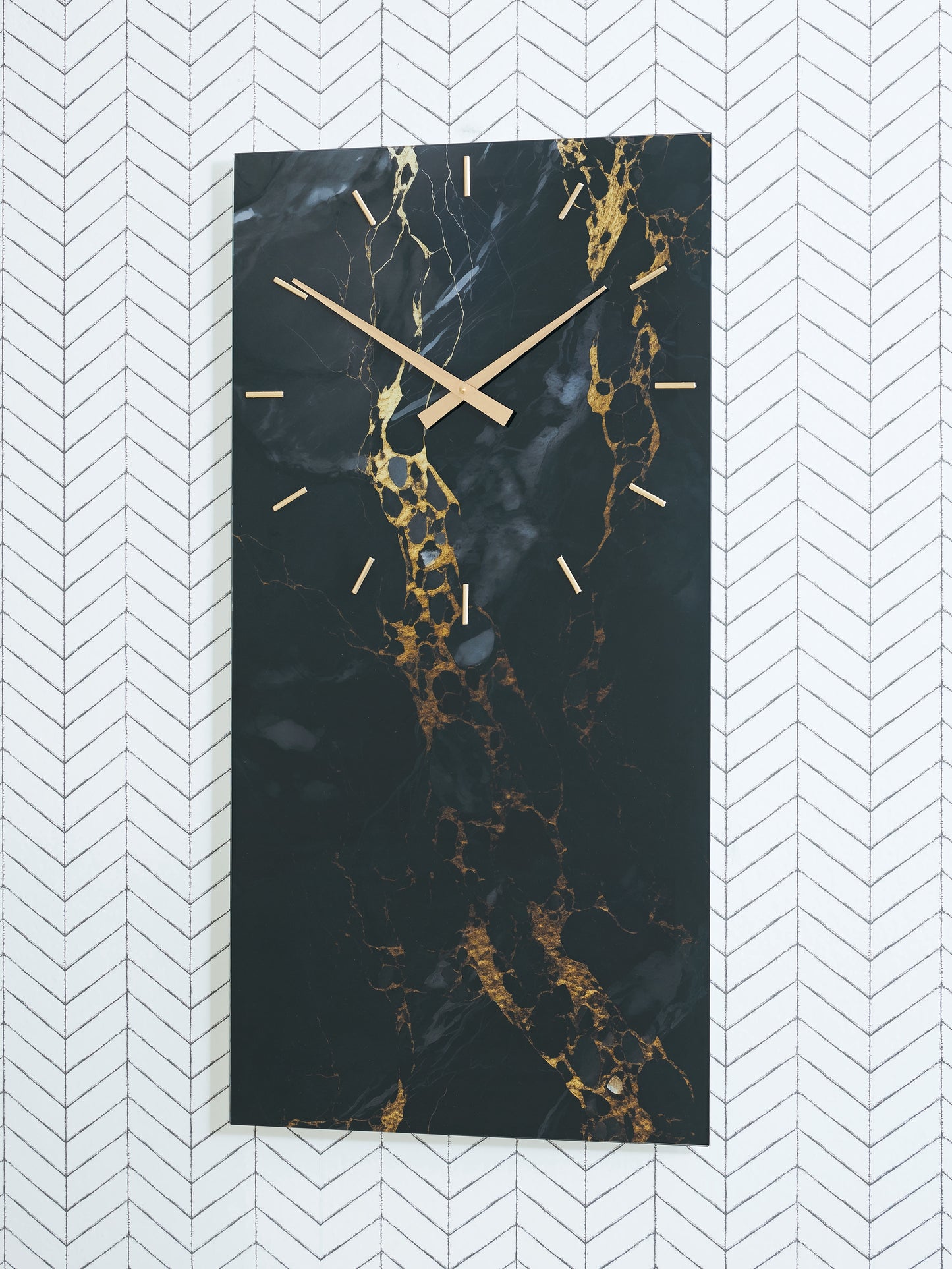 Orange Furniture Outlet - Ashley Furniture - Teague Wall Decor - Wall Clock / Black/Gold Finish - A8010430
