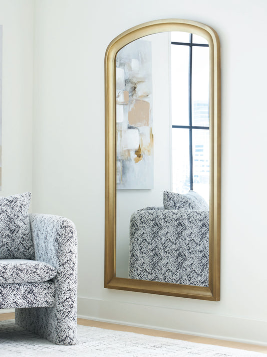 Orange Furniture Outlet - Ashley Furniture - Fintan Mirror - Floor Mirror / Gold Finish - A8010436