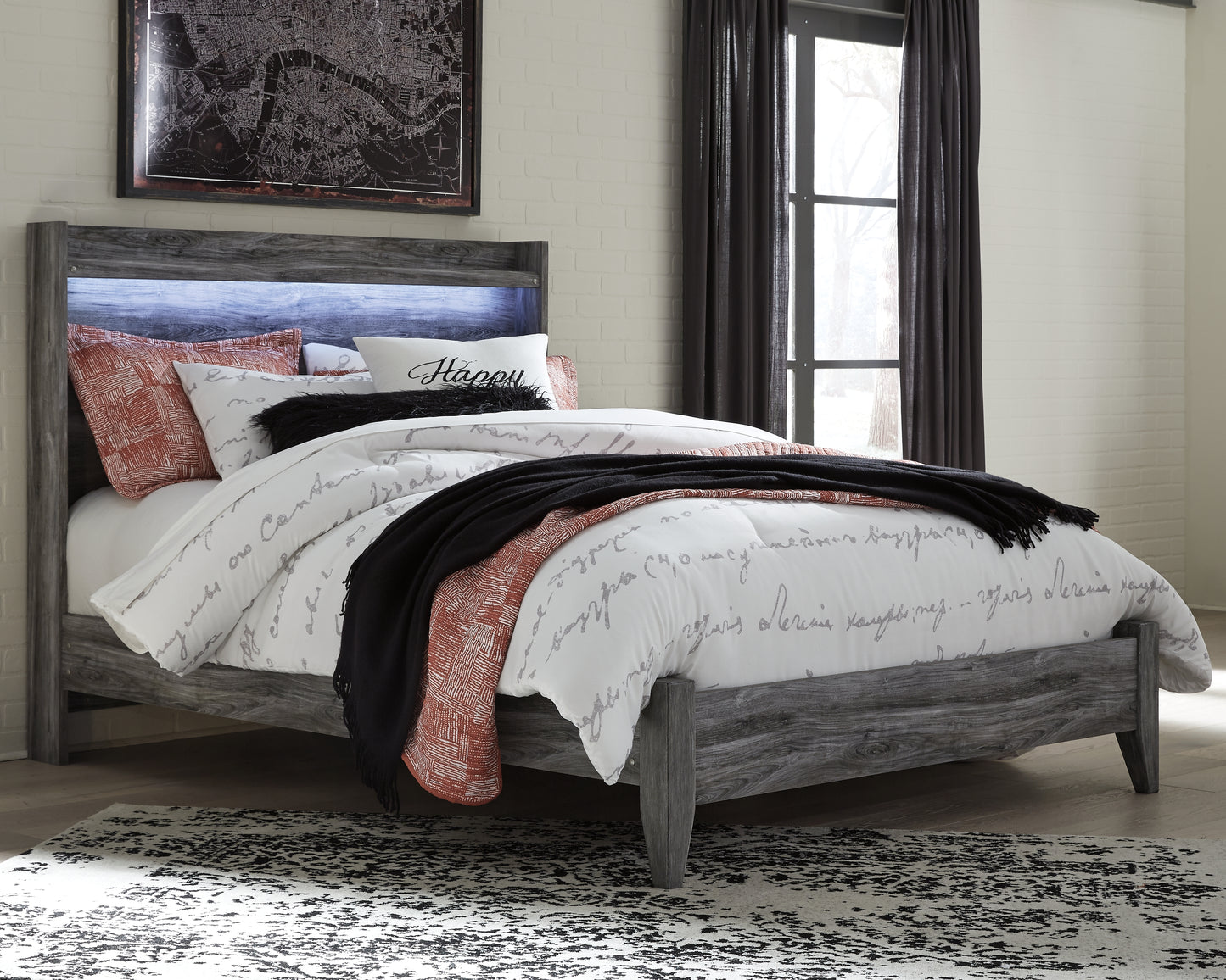 Orange Furniture Outlet - Ashley Furniture - Baystorm Bedroom - Queen Panel Bed / Gray - B221B2