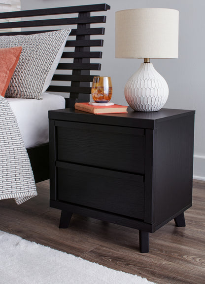 Orange Furniture Outlet - Ashley Furniture - Danziar Bedroom - Two Drawer Night Stand / Black - B1013-92
