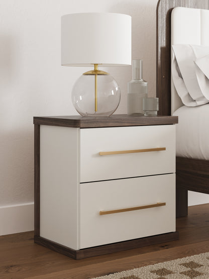 Orange Furniture Outlet - Ashley Furniture - Kendanport Bedroom - Two Drawer Night Stand / Brown/White - PCB1108-92