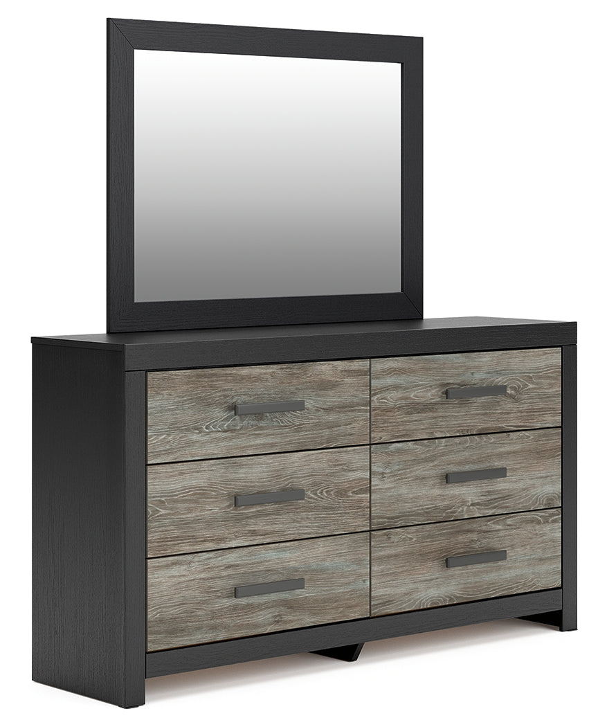 Orange Furniture Outlet - Ashley Furniture - Broachmyn Bedroom - Dresser and Mirror / Black/Gray - PCB1118B1
