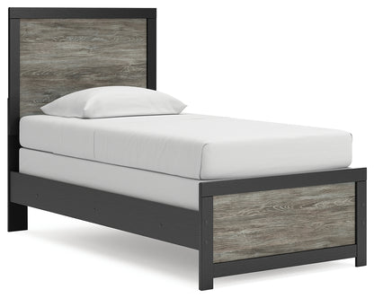 Orange Furniture Outlet - Ashley Furniture - Broachmyn Bedroom - Twin Panel Bed / Black/Gray - PCB1118B8