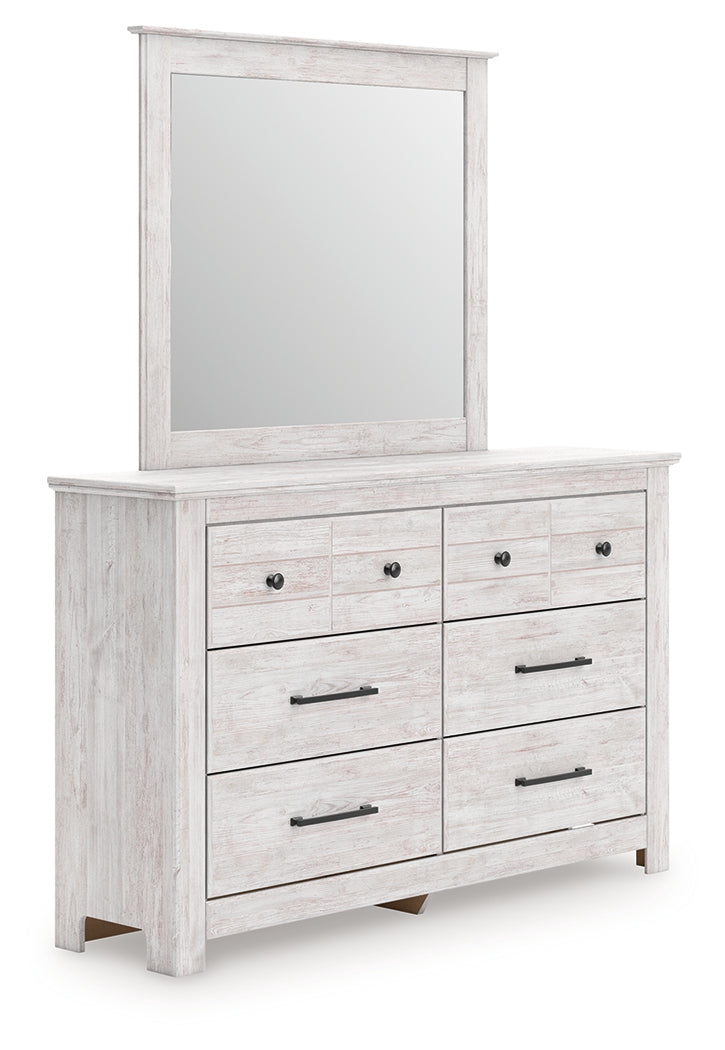 Orange Furniture Outlet - Ashley Furniture - Makidern Bedroom - Dresser and Mirror / Whitewash - PCB1171B1