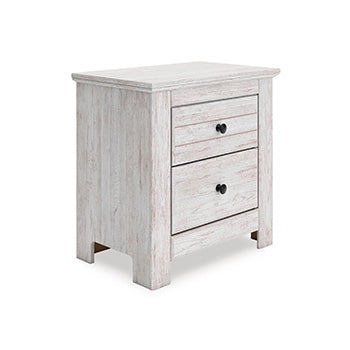 Orange Furniture Outlet - Ashley Furniture - Makidern Bedroom - Two Drawer Night Stand / Whitewash - PCB1171-92