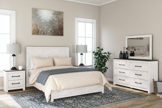 Orange Furniture Outlet - Ashley Furniture - Gerridan Bedroom - Queen Panel Bed / White/Gray - B1190B2