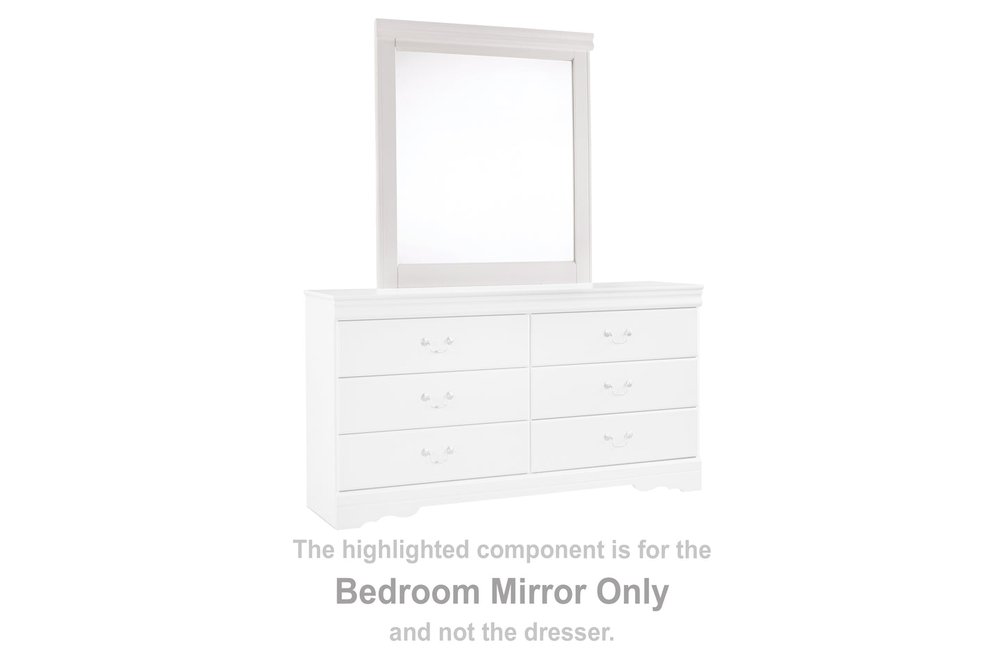 Orange Furniture Outlet - Ashley Furniture - Anarasia Bedroom - Bedroom Mirror / White - B129-36