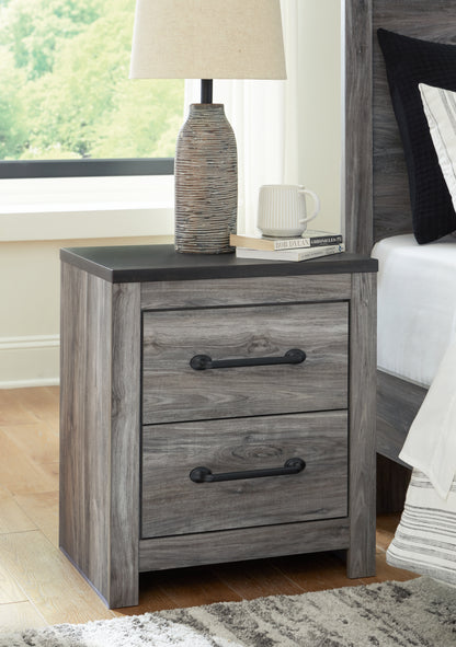 Orange Furniture Outlet - Ashley Furniture - Bronyan Bedroom - Two Drawer Night Stand / Dark Gray - B1290-92