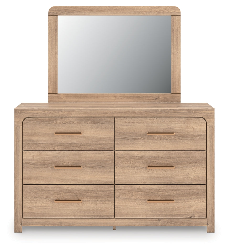 Orange Furniture Outlet - Ashley Furniture - Kinlanni Bedroom - Dresser and Mirror / Tan - PCB1360B1