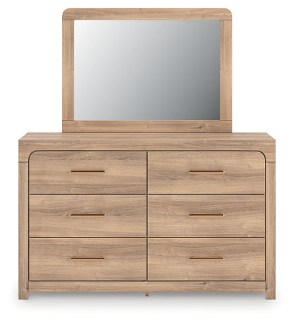 Orange Furniture Outlet - Ashley Furniture - Kinlanni Bedroom - Dresser and Mirror / Tan - PCB1360B1