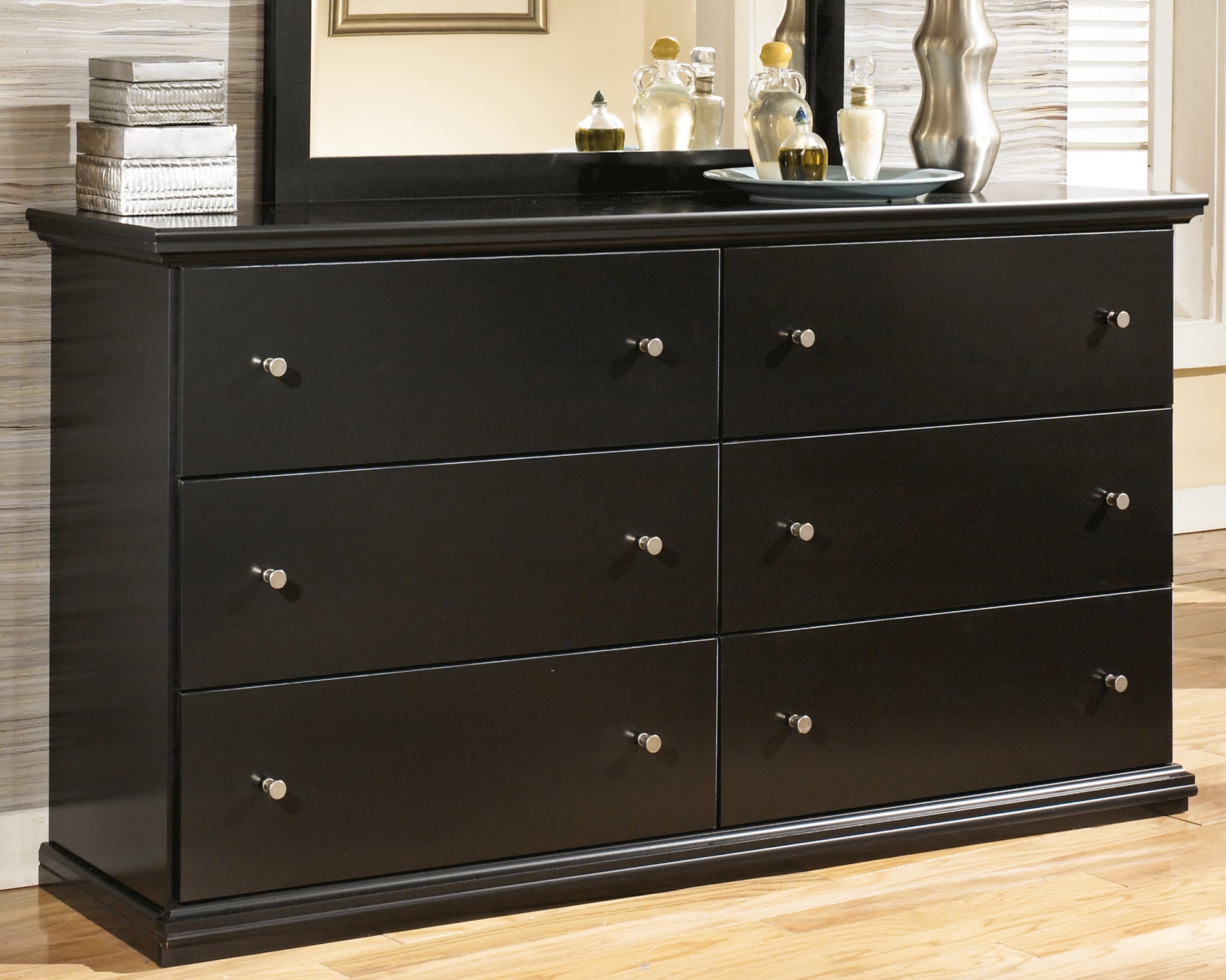 Orange Furniture Outlet - Ashley Furniture - Maribel Bedroom - King Panel Bed / Black - B138B57