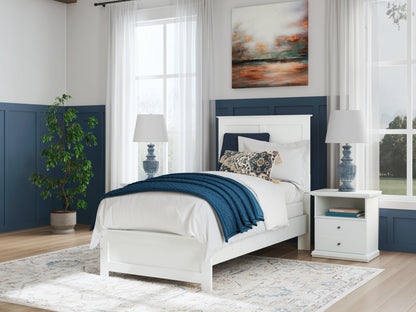 Orange Furniture Outlet - Ashley Furniture - Bostwick Shoals Bedroom - Twin Panel Bed / White - B139B41