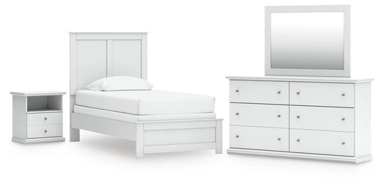 Orange Furniture Outlet - Ashley Furniture - Bostwick Shoals Twin Panel Bed, Dresser, Mirror and Nightstand - Twin Panel Bed, Dresser, Mirror and Nightstand - B139B60