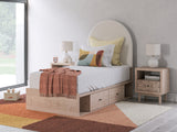 Twin Upholstered Panel Bed with Storage