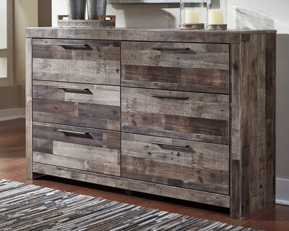 Orange Furniture Outlet - Ashley Furniture - Derekson Bedroom - Six Drawer Dresser / Multi Gray - B200-31