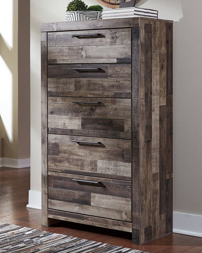 Orange Furniture Outlet - Ashley Furniture - Derekson Bedroom - Five Drawer Chest / Multi Gray - B200-46