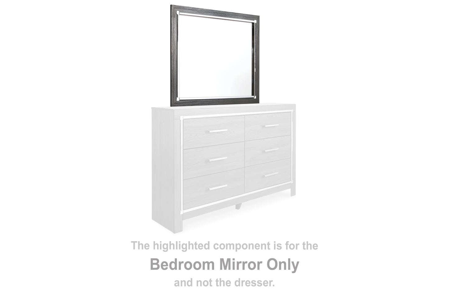 Orange Furniture Outlet - Ashley Furniture - Lodanna Bedroom - Bedroom Mirror / Gray - B214-36