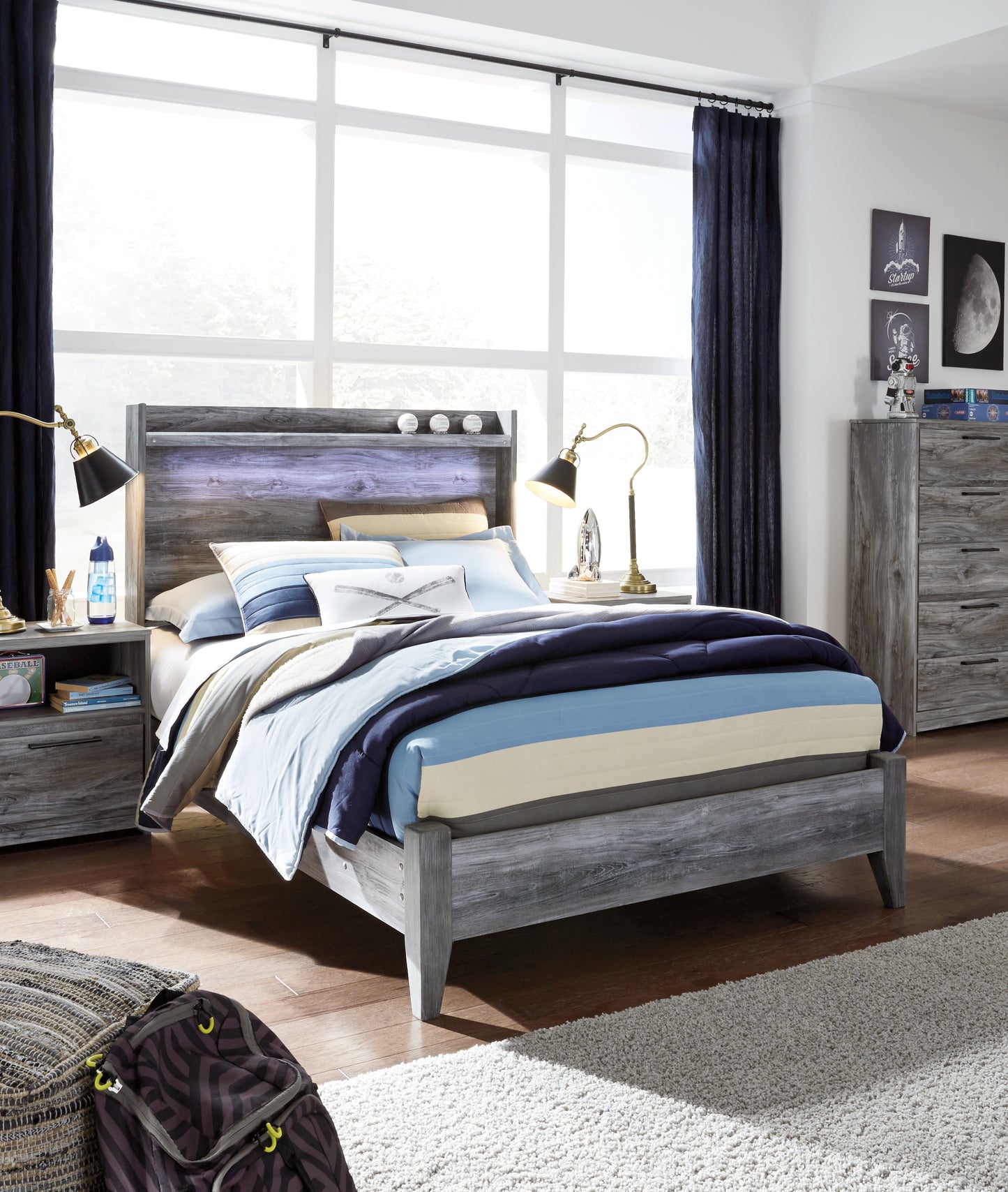 Orange Furniture Outlet - Ashley Furniture - Baystorm Bedroom - Full Panel Bed / Gray - B221B21