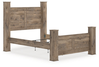 Orange Furniture Outlet - Ashley Furniture - Rusticott Bedroom - Queen Poster Bed / Brown - PCB2260B4