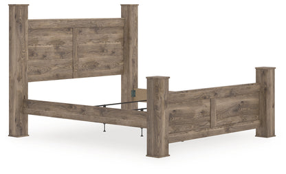 Orange Furniture Outlet - Ashley Furniture - Rusticott Bedroom - King Poster Bed / Brown - PCB2260B7