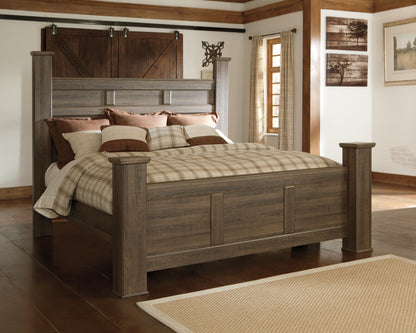 Orange Furniture Outlet - Ashley Furniture - Juararo Bedroom - California King Poster Bed / Dark Brown - B251B12