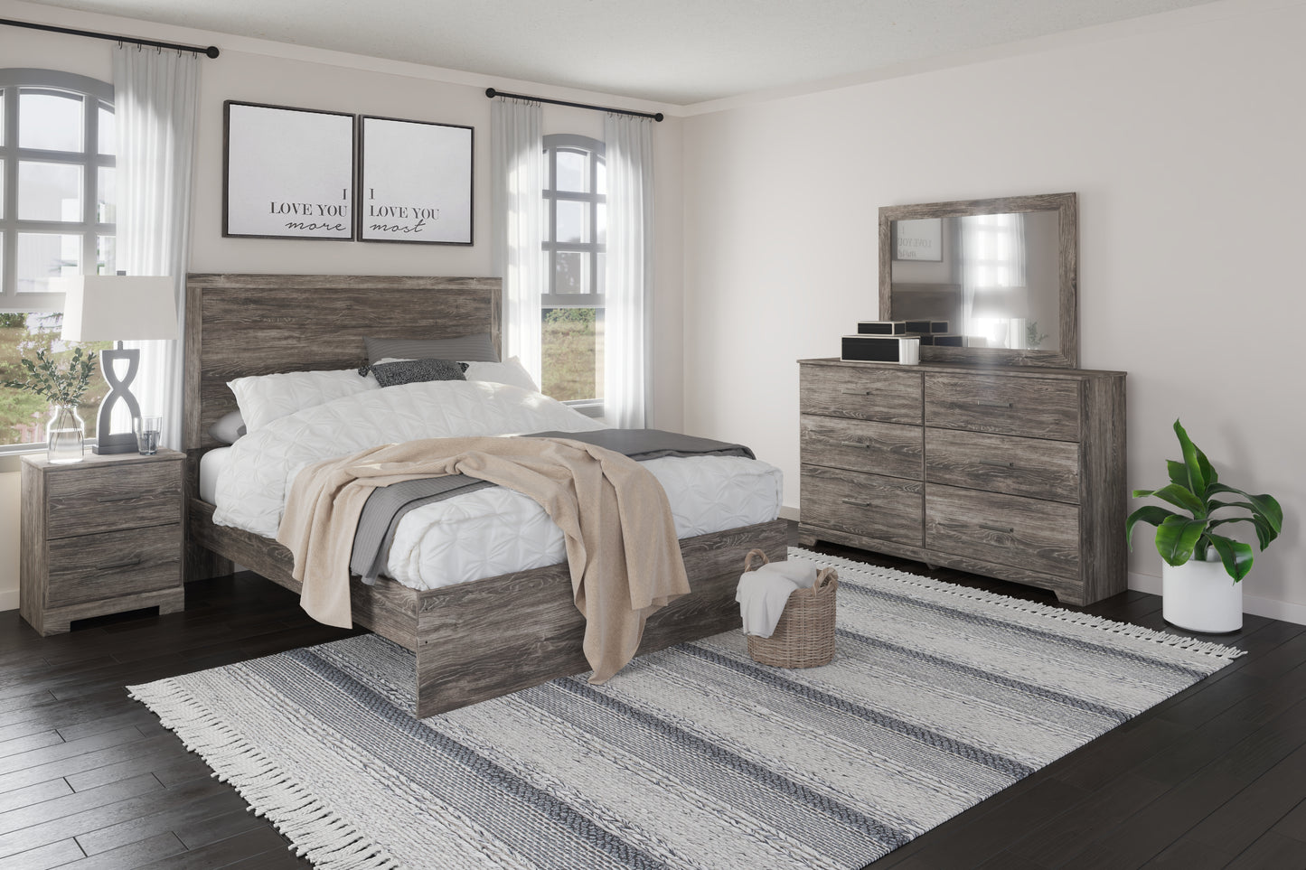 Orange Furniture Outlet - Ashley Furniture - Ralinksi Bedroom - Twin Panel Bed / Gray - B2587B11