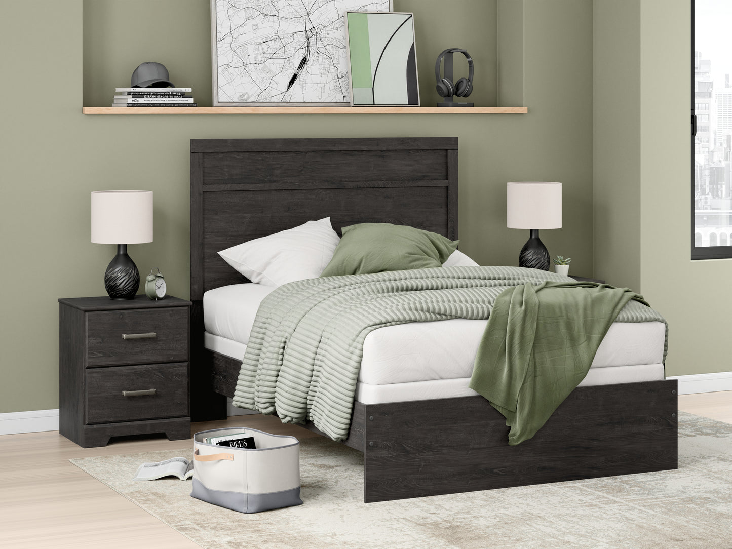 Orange Furniture Outlet - Ashley Furniture - Belachime Bedroom - Full Panel Bed / Charcoal - B2589B5