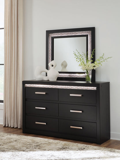 Orange Furniture Outlet - Ashley Furniture - Shoralli Bedroom - Dresser and Mirror / Black - B2611B1