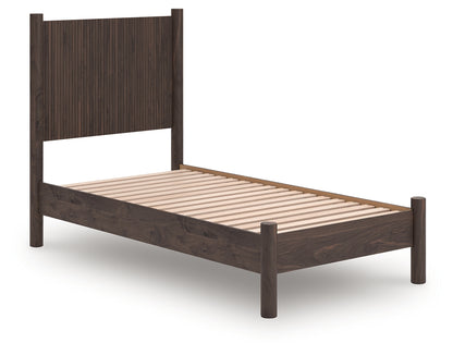 Orange Furniture Outlet - Ashley Furniture - Pamytta Bedroom - Twin Panel Platform Bed / Brown - PCB2614B2