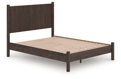 Orange Furniture Outlet - Ashley Furniture - Pamytta Bedroom - Queen Panel Platform Bed / Brown - PCB2614B6
