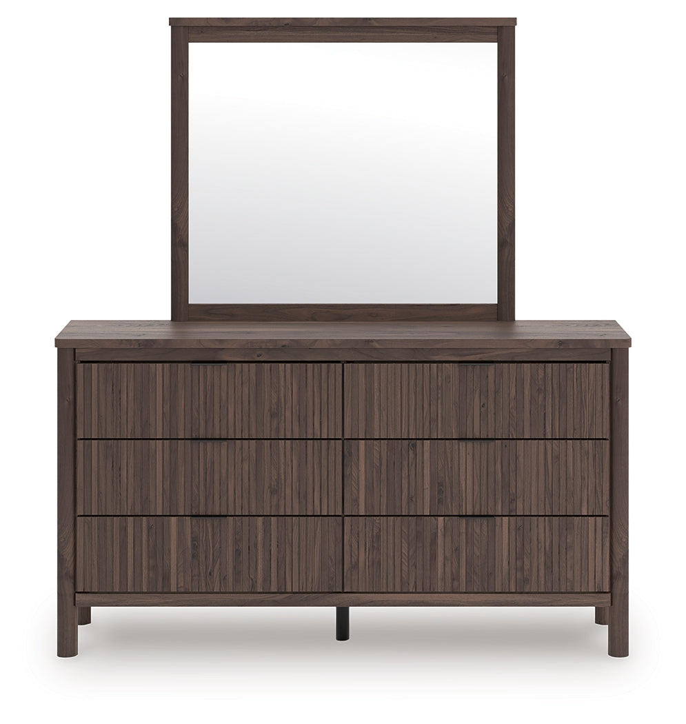 Orange Furniture Outlet - Ashley Furniture - Pamytta Bedroom - Dresser and Mirror / Brown - PCB2614B1
