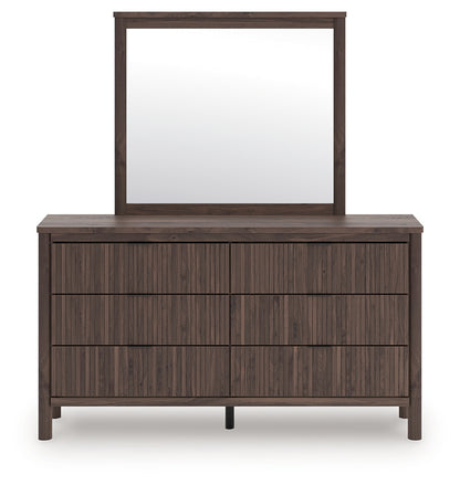 Orange Furniture Outlet - Ashley Furniture - Pamytta Bedroom - Dresser and Mirror / Brown - PCB2614B1