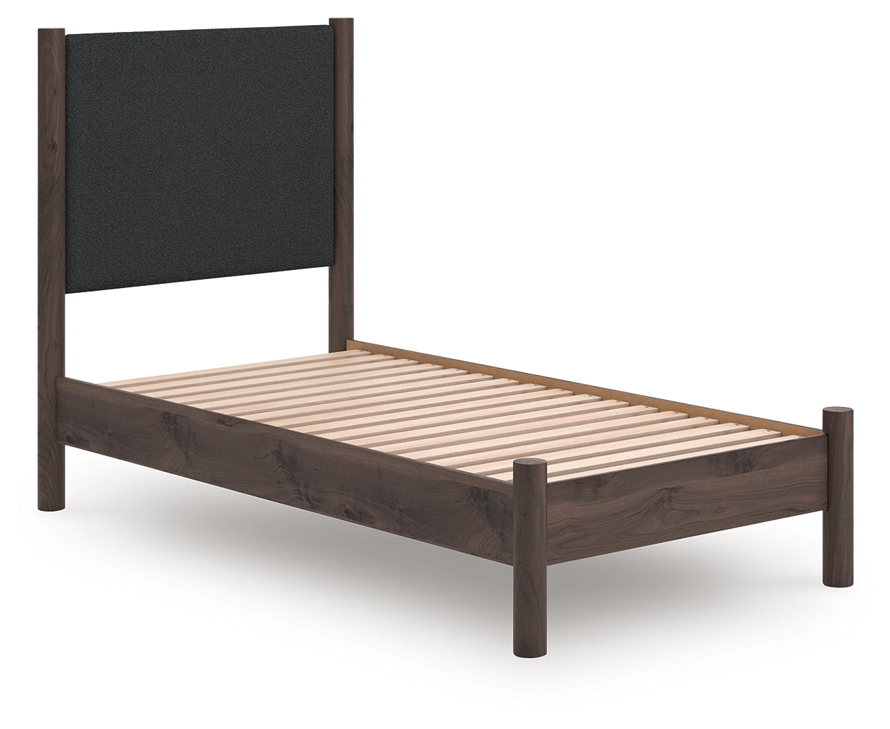 Orange Furniture Outlet - Ashley Furniture - Pamytta Bedroom - Twin Upholstered Panel Platform Bed / Brown - PCB2614B8