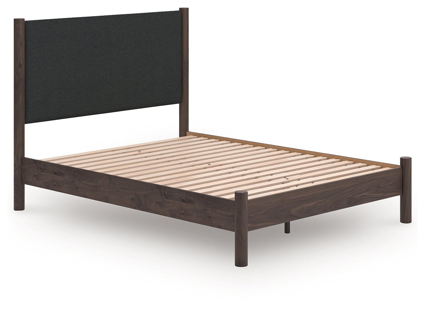 Orange Furniture Outlet - Ashley Furniture - Pamytta Bedroom - Queen Upholstered Panel Platform Bed / Brown - PCB2614B12