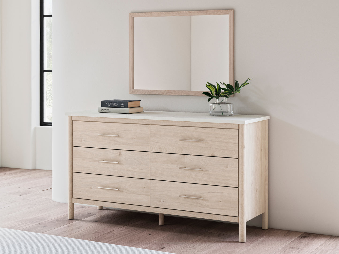 Orange Furniture Outlet - Ashley Furniture - Cadmori Bedroom - Dresser and Mirror / Two-tone - B2615B1