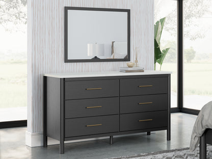 Orange Furniture Outlet - Ashley Furniture - Cadmori Bedroom - Dresser and Mirror / Black/White - B2616B1